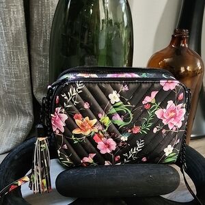 Floral Quilted Crossbody Bag